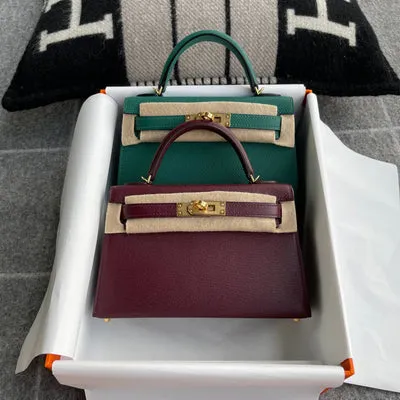 MINI KELLY II (20) CHEVRE LEATHER ROUGE H WITH GOLD HARDWARE (GHW) - 8