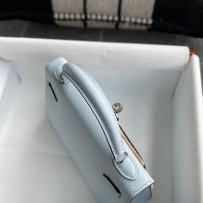 MINI KELLY II (20) EPSOM LEATHER BLEU ZEPHYR WITH PALLADIUM HARDWARE (PHW) - 5
