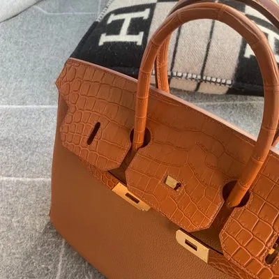 BIRKIN 35 TOUCH NILOTICUS CROCODILE LEATHER & TOGO LEATHER GOLD WITH GOLD HARDWARE (GHW) - 3