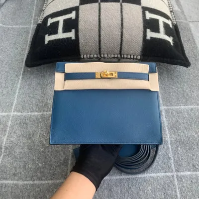 KELLY DANSE EVERCOLOR LEATHER DEEP BLUE WITH GOLD HARDWARE (GHW) - 3