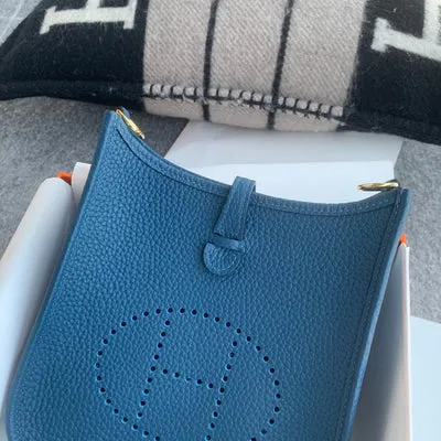 MINI EVELYNE (TPM) CLEMENCE LEATHER DEEP BLUE WITH GOLD HARDWARE (GHW) - 3
