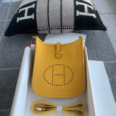 MINI EVELYNE (TPM) CLEMENCE LEATHER JAUNE AMBRE WITH GOLD HARDWARE (GHW)