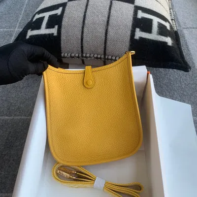 MINI EVELYNE (TPM) CLEMENCE LEATHER JAUNE AMBRE WITH GOLD HARDWARE (GHW)