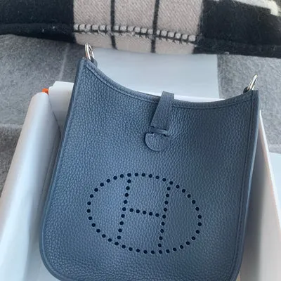 MINI EVELYNE (TPM) CLEMENCE LEATHER BLUE NUIT WITH PALLADIUM HARDWARE (PHW) - 3