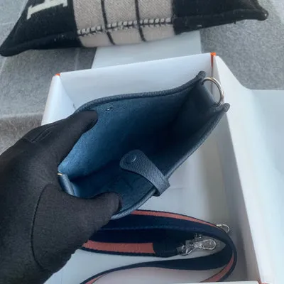 MINI EVELYNE (TPM) CLEMENCE LEATHER BLUE NUIT WITH PALLADIUM HARDWARE (PHW) - 5