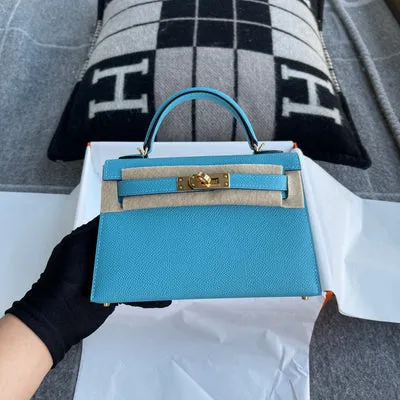 MINI KELLY II (20) EPSOM LEATHER BLEU DU NORD WITH GOLD HARDWARE (GHW) - 2