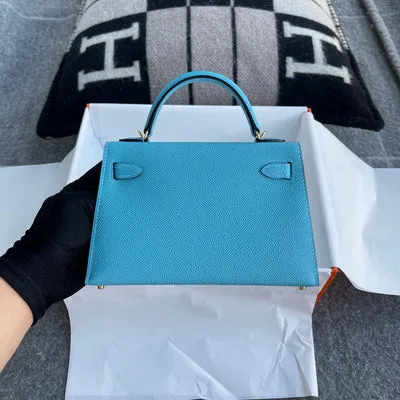 MINI KELLY II (20) EPSOM LEATHER BLEU DU NORD WITH GOLD HARDWARE (GHW) - 4