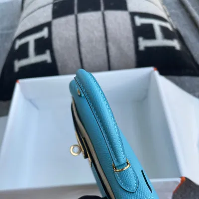 MINI KELLY II (20) EPSOM LEATHER BLEU DU NORD WITH GOLD HARDWARE (GHW) - 7