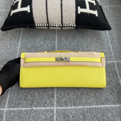KELLY CUT EPSOM LEATHER FRESH SOUFFRE WITH PALLADIUM HARDWARE (PHW)