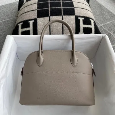 BOLIDE 27 EPSOM LEATHER GRIS ASPHALT WITH PALLADIUM HARDWARE (PHW)