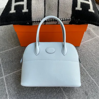 BOLIDE 27 EPSOM LEATHER BLEU BRUME WITH PALLADIUM HARDWARE (PHW)