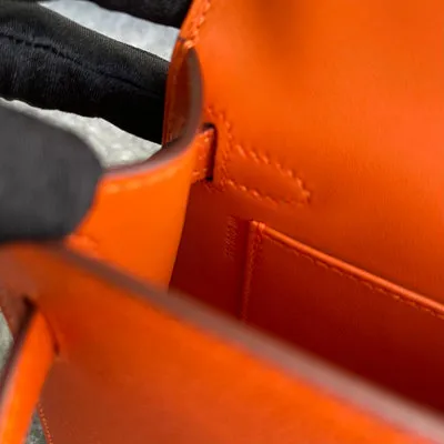 MINI KELLY II (20) CHEVRE LEATHER ORANGE WITH GOLD HARDWARE (GHW) - 5