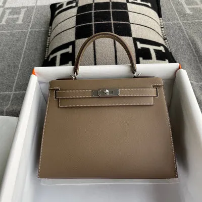 KELLY 28 EPSOM LEATHER ETOUPE WITH PALLADIUM HARDWARE (PHW) - 1