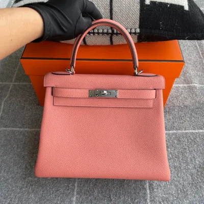 KELLY 28 TOGO LEATHER ROSE TEA WITH PALLADIUM HARDWARE (PHW) - 1