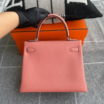 KELLY 28 TOGO LEATHER ROSE TEA WITH PALLADIUM HARDWARE (PHW) - 3