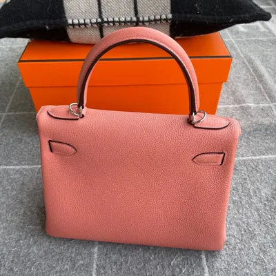 KELLY 28 TOGO LEATHER ROSE TEA WITH PALLADIUM HARDWARE (PHW) - 7