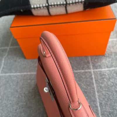 KELLY 28 TOGO LEATHER ROSE TEA WITH PALLADIUM HARDWARE (PHW) - 8