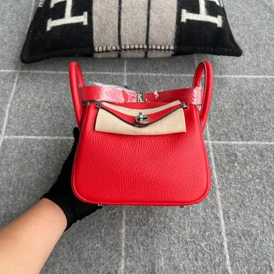 MINI LINDY 20 CLEMENCE LEATHER ROUGE DE COEUR WITH PALLADIUM HARDWARE (PHW) - 1