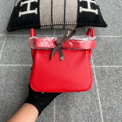 MINI LINDY 20 CLEMENCE LEATHER ROUGE DE COEUR WITH PALLADIUM HARDWARE (PHW) - 3
