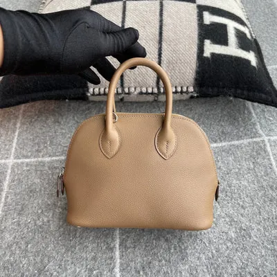 MINI BOLIDE CHEVRE LEATHER BEIGE DE WEIMER WITH PALLADIUM HARDWARE (PHW)