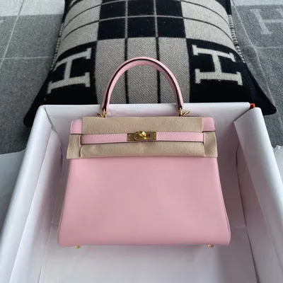 KELLY 25 SWIFT LEATHER ROSE CONFETTI WITH GOLD HARDWARE (GHW) - 1