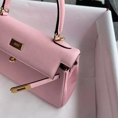KELLY 25 SWIFT LEATHER ROSE CONFETTI WITH GOLD HARDWARE (GHW) - 5