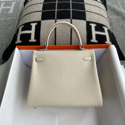 KELLY 25 TOGO LEATHER CRAIE WITH PALLADIUM HARDWARE (PHW) - 3