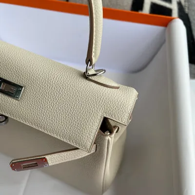 KELLY 25 TOGO LEATHER CRAIE WITH PALLADIUM HARDWARE (PHW) - 5