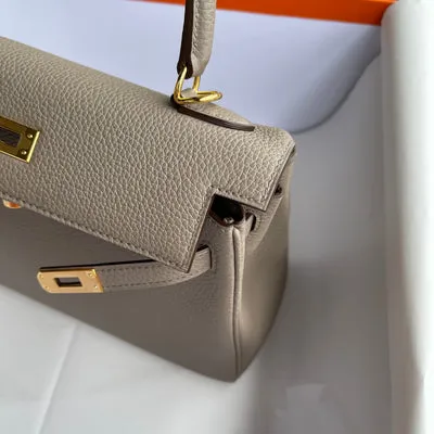 KELLY 25 TOGO LEATHER GRIS ASPHALTE WITH GOLD HARDWARE (GHW) - 4