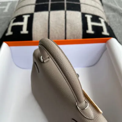 KELLY 25 TOGO LEATHER GRIS ASPHALTE WITH PALLADIUM HARDWARE (PHW) - 7