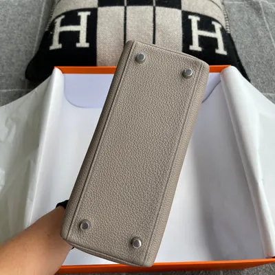 KELLY 25 TOGO LEATHER GRIS ASPHALTE WITH PALLADIUM HARDWARE (PHW) - 8