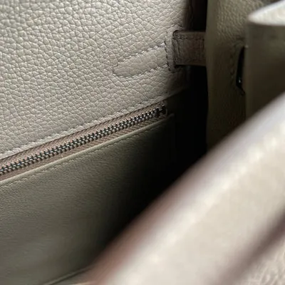 KELLY 25 TOGO LEATHER GRIS ASPHALTE WITH PALLADIUM HARDWARE (PHW) - 4