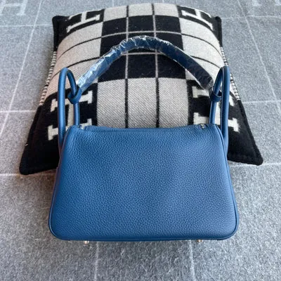 LINDY 26 CLEMENCE LEATHER BLEU PARIS WITH PALLADIUM HARDWARE (PHW) - 4
