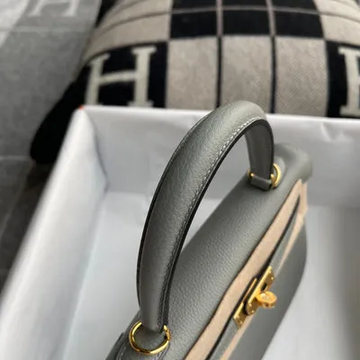 KELLY 25 TOGO LEATHER VERT AMANDE WITH GOLD HARDWARE (GHW) - 6
