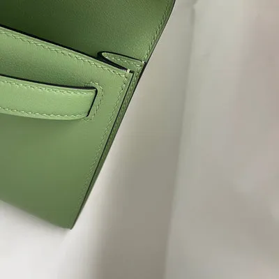 KELLY CUT SWIFT LEATHER VERT CRIQUET WITH PALLADIUM HARDWARE (PHW) - 7
