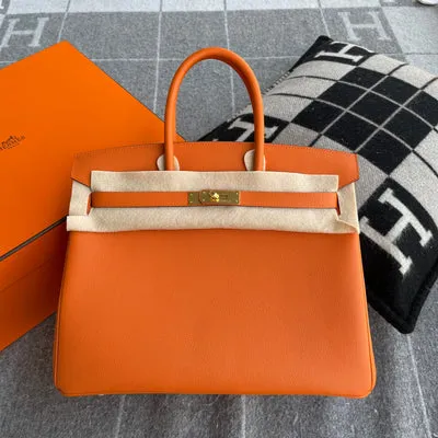 BIRKIN 35 EPSOM LEATHER ORANGE WITH GOLD HARDWARE (GHW)
