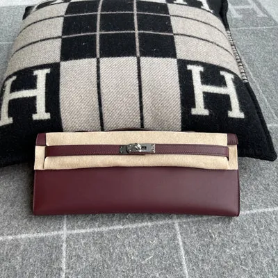 KELLY CUT SWIFT LEATHER BORDEAUX WITH PALLADIUM HARDWARE (PHW)