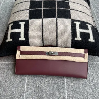 KELLY CUT SWIFT LEATHER BORDEAUX WITH PALLADIUM HARDWARE (PHW) - 3