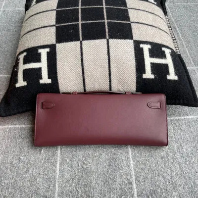 KELLY CUT SWIFT LEATHER BORDEAUX WITH PALLADIUM HARDWARE (PHW) - 4
