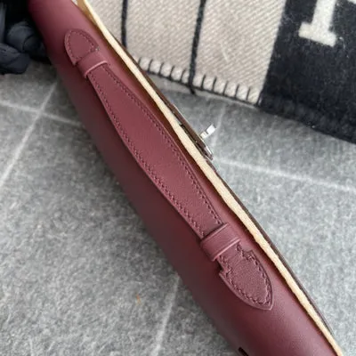 KELLY CUT SWIFT LEATHER BORDEAUX WITH PALLADIUM HARDWARE (PHW) - 7