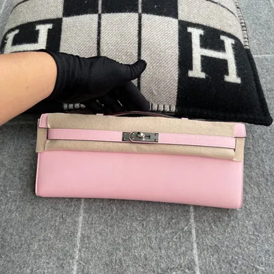 KELLY CUT SWIFT LEATHER ROSE SAKURA WITH PALLADIUM HARDWARE (PHW)