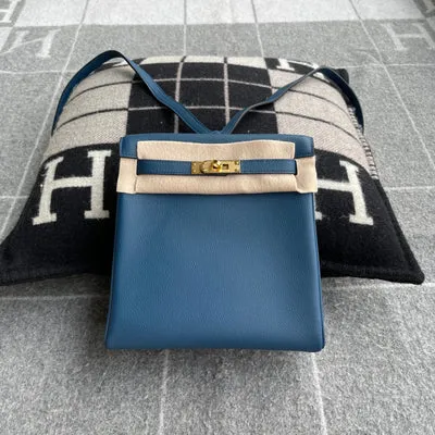 KELLY ADO CLEMENECE LEATHER DEEP BLUE WITH GOLD HARDWARE (GHW) - 1