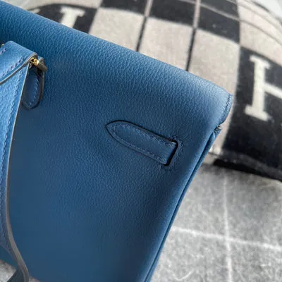 KELLY ADO CLEMENECE LEATHER DEEP BLUE WITH GOLD HARDWARE (GHW) - 7