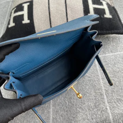 KELLY ADO CLEMENECE LEATHER DEEP BLUE WITH GOLD HARDWARE (GHW) - 4