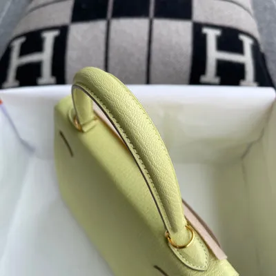 KELLY 25 CHEVRE LEATHER JAUNE POUSSSIN WITH GOLD HARDWARE (GHW) - 8