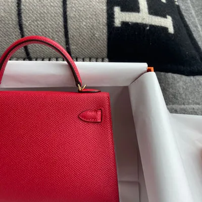 MINI KELLY II (20) EPSOM LEATHER ROUGE CASAQUE WITH GOLD HARDWARE (GHW) - 5