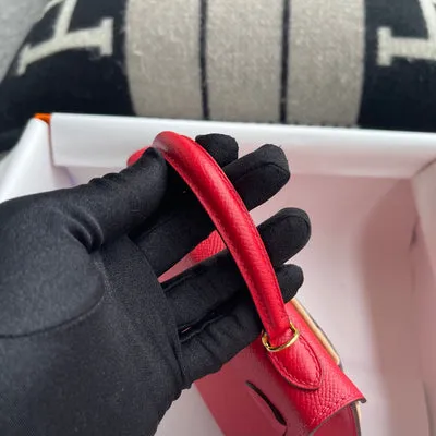 MINI KELLY II (20) EPSOM LEATHER ROUGE CASAQUE WITH GOLD HARDWARE (GHW) - 6