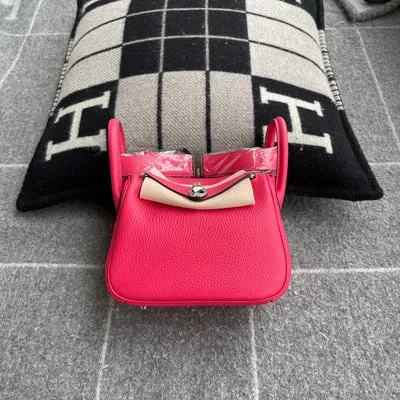 MINI LINDY 20 CLEMENCE LEATHER ROSE EXTREME WITH PALLADIUM HARDWARE (PHW) - 1