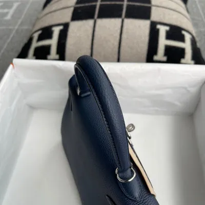 KELLY 25 TOGO LEATHER BLEU NUIT WITH PALLADIUM HARDWARE (PHW) - 7