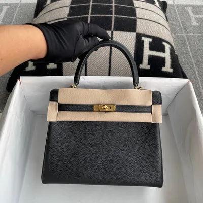 KELLY 25 TOGO LEATHER NOIR (BLACK) WITH GOLD HARDWARE (GHW) - 1